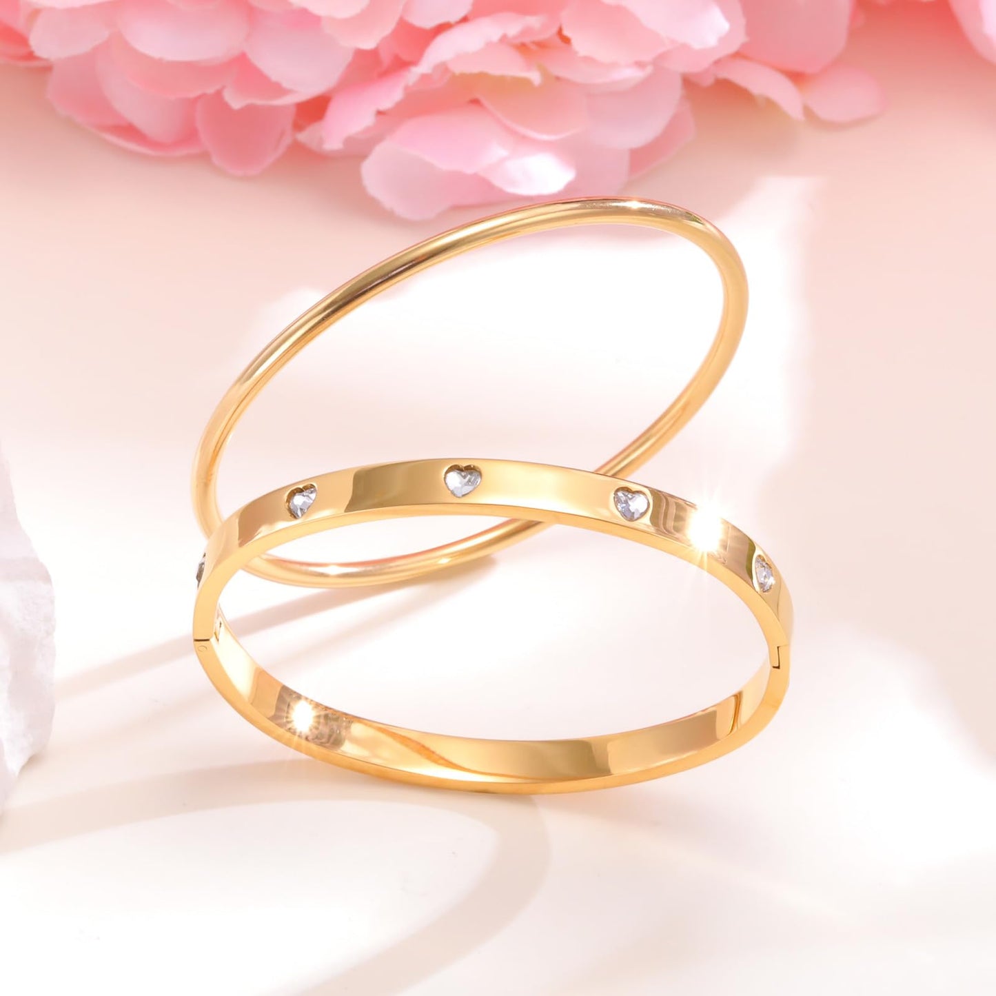 SISSLIA Gold Color Bracelets for Women Tennis Bracelet Man Couple Matching Bangles Luxury Fashion Jewelry Accessory