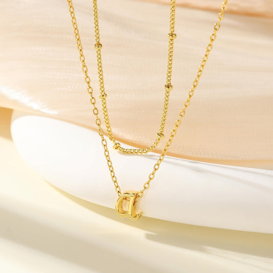 SISSLIA Layered Initial Necklaces for Women 14K Gold Letter A-Z Pendant Necklace Monogram Layered Initial Necklaces for Women