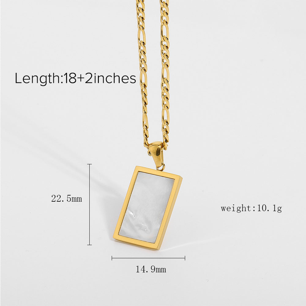 Sisslia Vintage 18K Gold Stainless Steel Various Style Natural Shell Heart Sun Moon Round Coin Medallion Pendant Necklaces