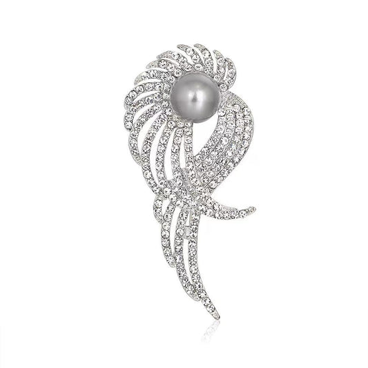 Luxury Designer Flower Brooch Women Rhinestones Pearl Brooch For Female Valentine's Day Gift