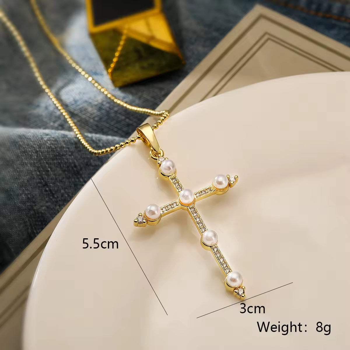 SISSLIA Creative Copper Zircon Cross Pendant Necklaces Fashion Women Girls Jewelry Party Birthday Gifts