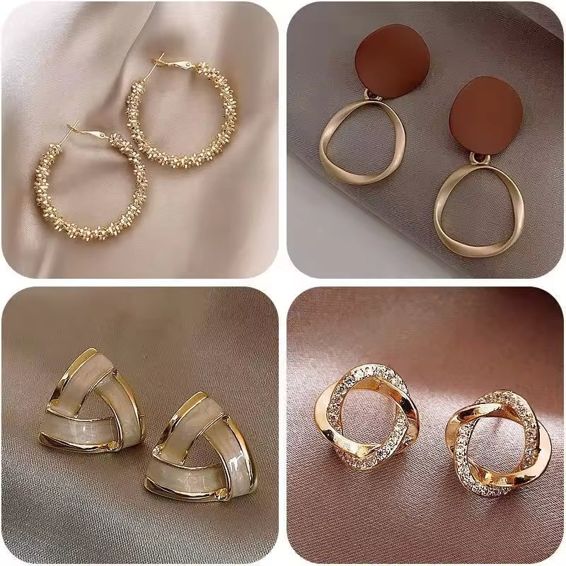 Fashion Jewelry For Women Etrendy New Jewelry Elegant Earing Rhinestone Pearl Circles Earrings
