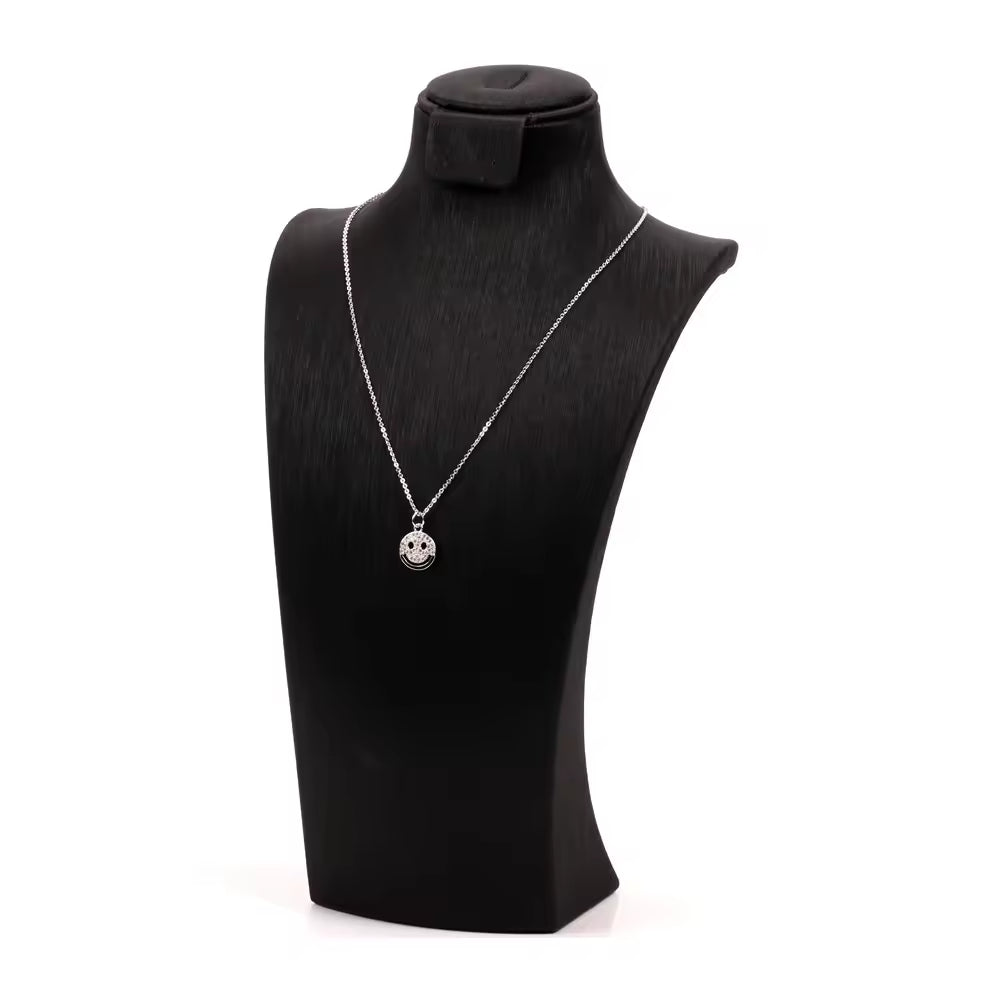 Sisslia New Smiley Face Necklace Female Round Brand Copper Diamond Design Sense Pendant Temperament Clavicle Chain Necklaces