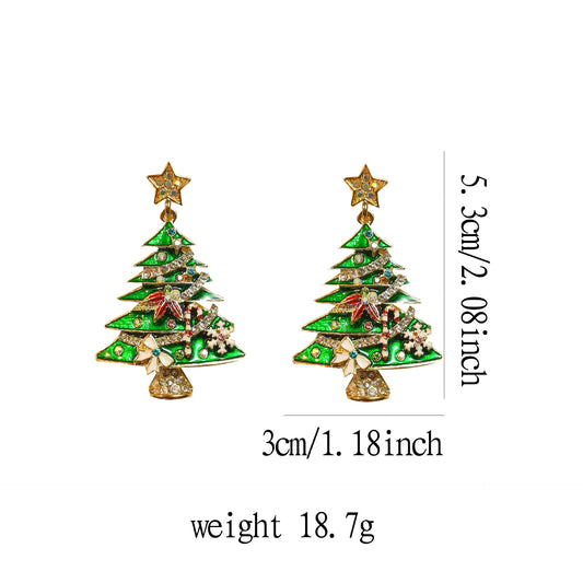 SISSLIA Christmas Rhinestones Star Tree Brooches for Women Unisex Classic Corsage Pins Office Party Gifts Jewelry Accessories