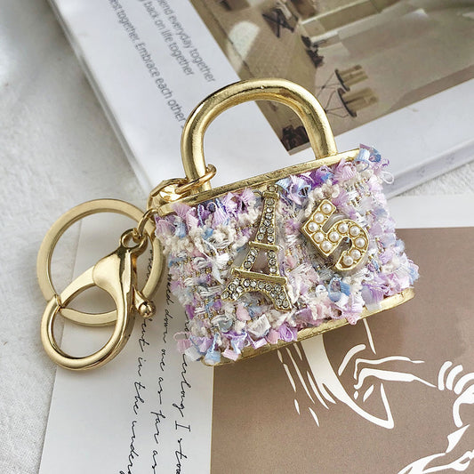 SISSLIA European and American creative small gift bag key chain lock shape pendant metal key chain pendant