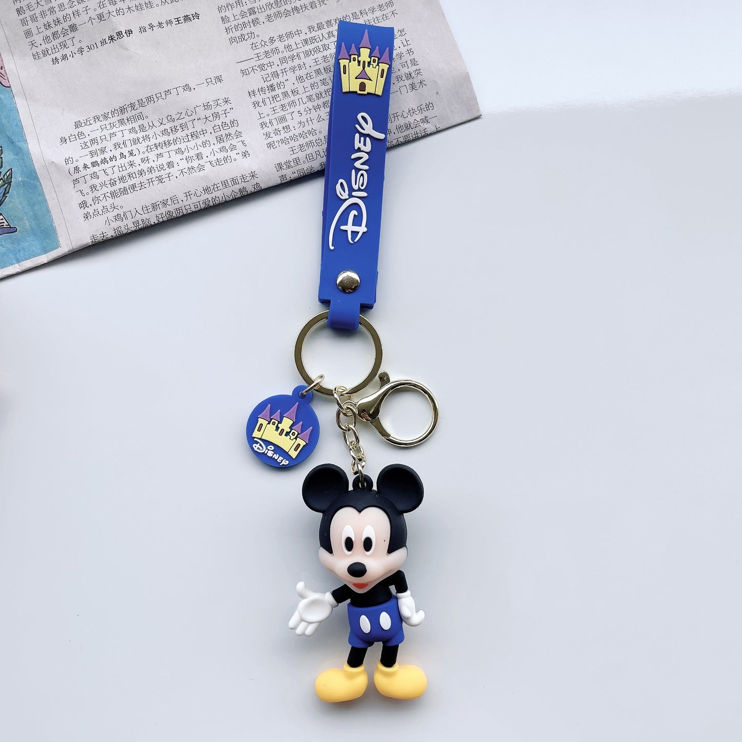 SISSLIA Kawaii Kids Disneys Mickey Keychain Anime Stitch Cute Minnie Keyring Student Bag Hanging All-match Car Key Chain Christmas