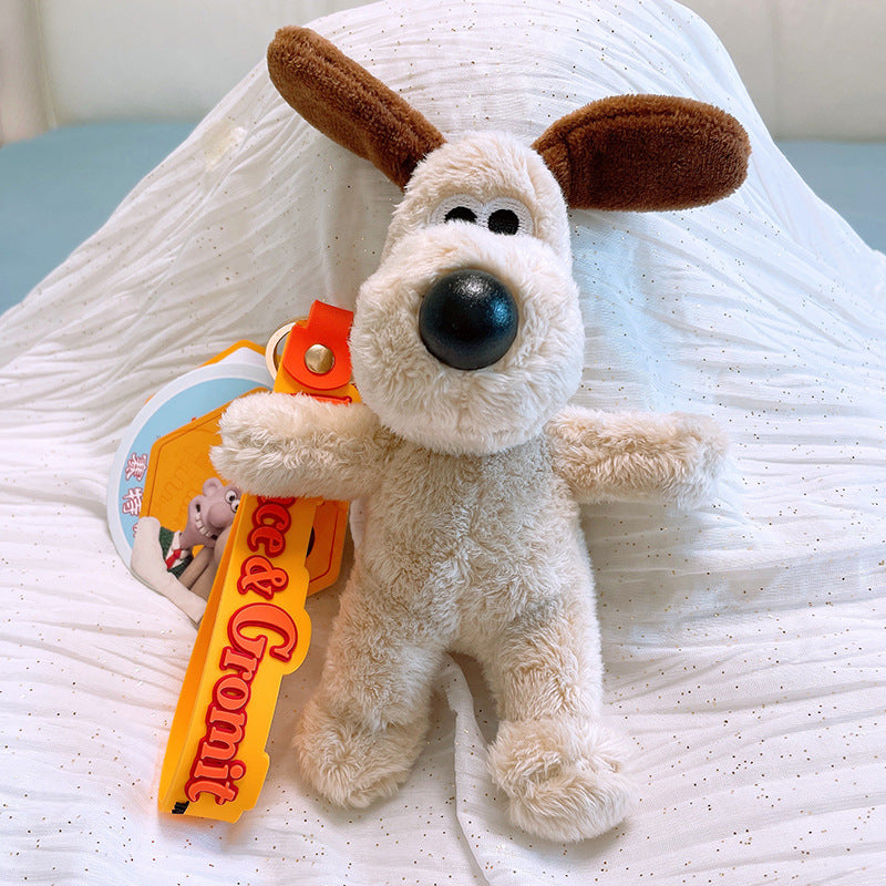 SISSLIA Original Wallace Plush Gromit Toy Wallace Dog Bag Key Chain Anime Gromit Puppy Stuffed Doll Xmas Gift Can Change Clothes