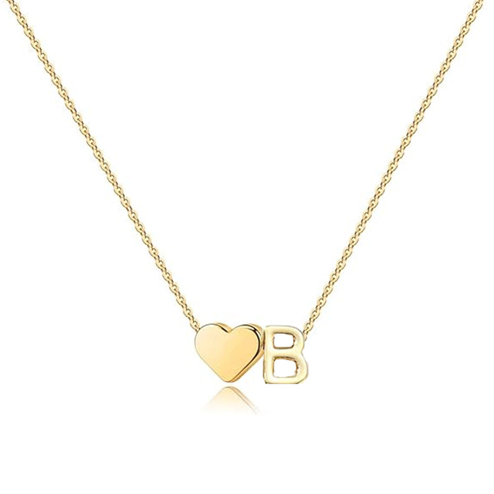 SISSLIA Heart Dainty Initial DIY Necklace Gold Color Letter Choker Necklace For Women Pendant Jewelry Gift