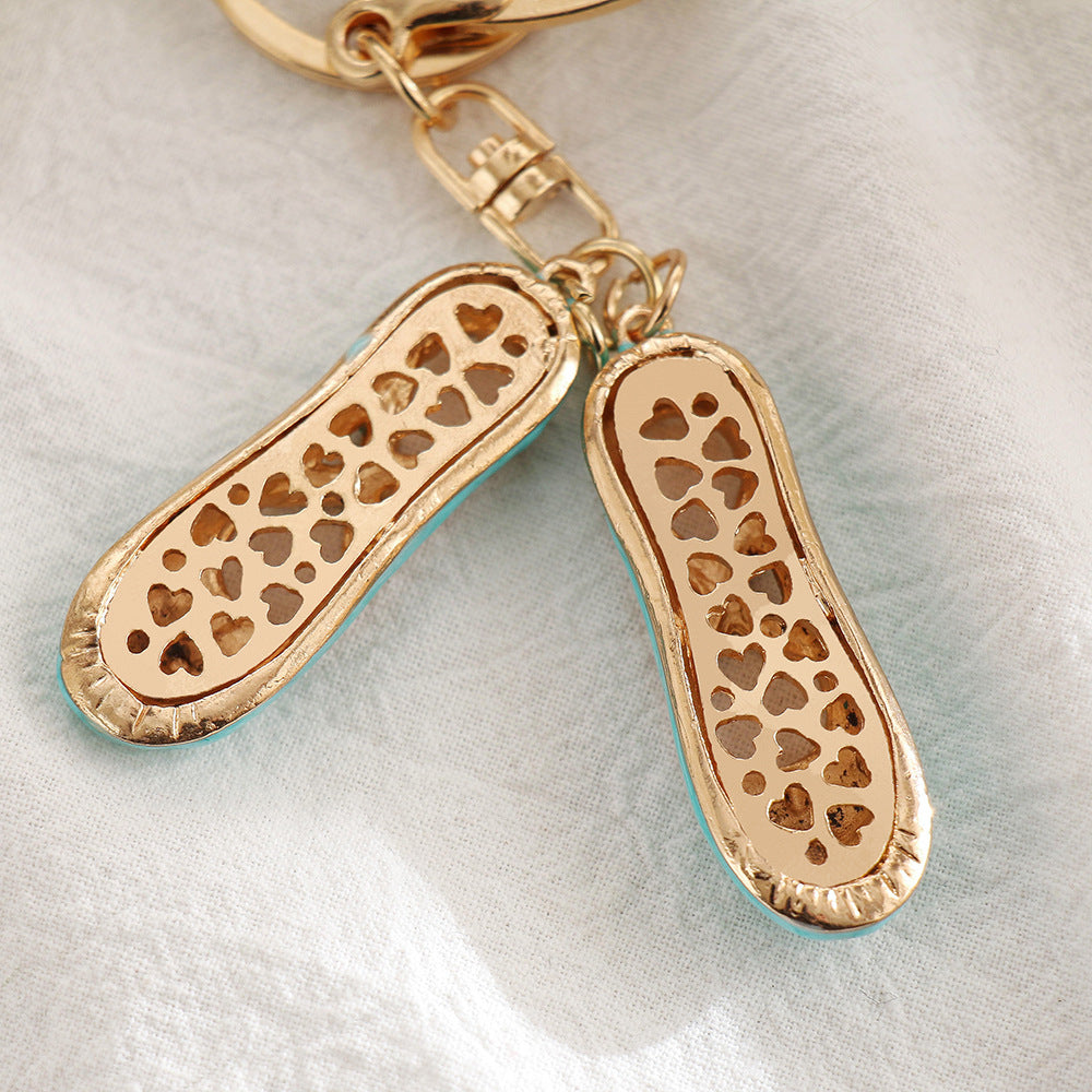 SISSLIA Ballet Shoes Key Chain Blue Orange Pink Green Enamel Metal Keyring Bag Charms Pendant Lovely Creative Gift Women Jewelry