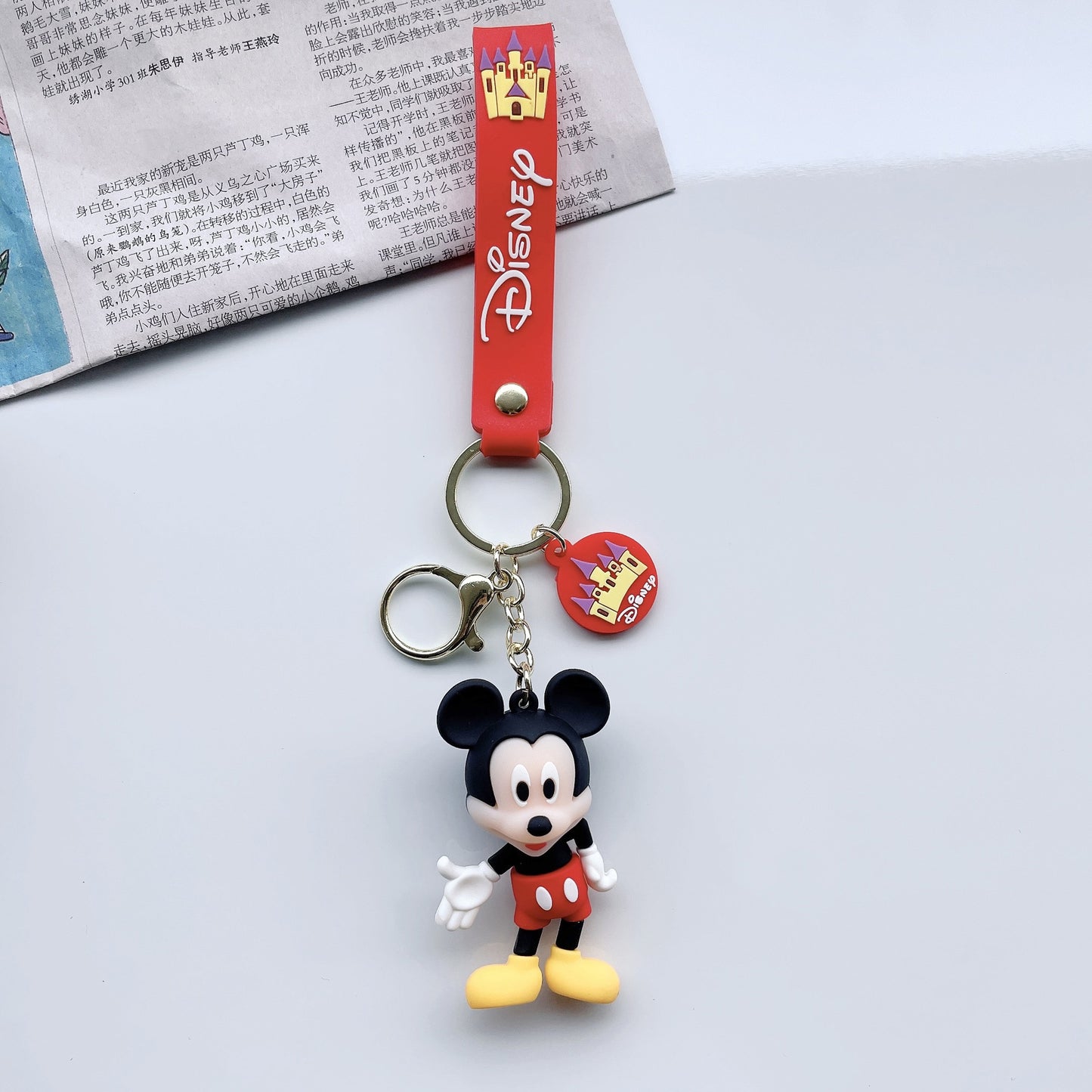 SISSLIA Kawaii Kids Disneys Mickey Keychain Anime Stitch Cute Minnie Keyring Student Bag Hanging All-match Car Key Chain Christmas
