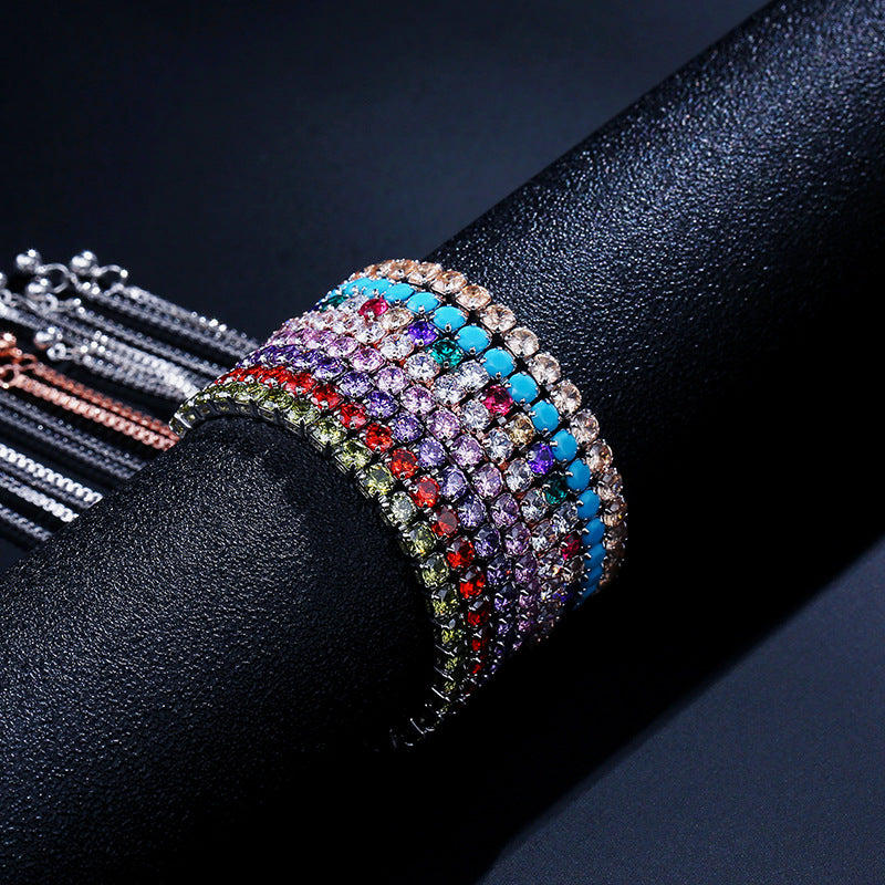 SISSLIA Round Zirconia Crystal Tennis Bracelets for Women New Fashion Hip Hop Style Dazzling Link Chain Jewelry BP144