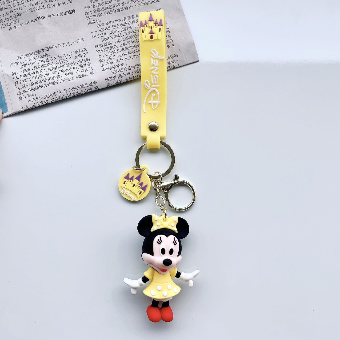 SISSLIA Kawaii Kids Disneys Mickey Keychain Anime Stitch Cute Minnie Keyring Student Bag Hanging All-match Car Key Chain Christmas