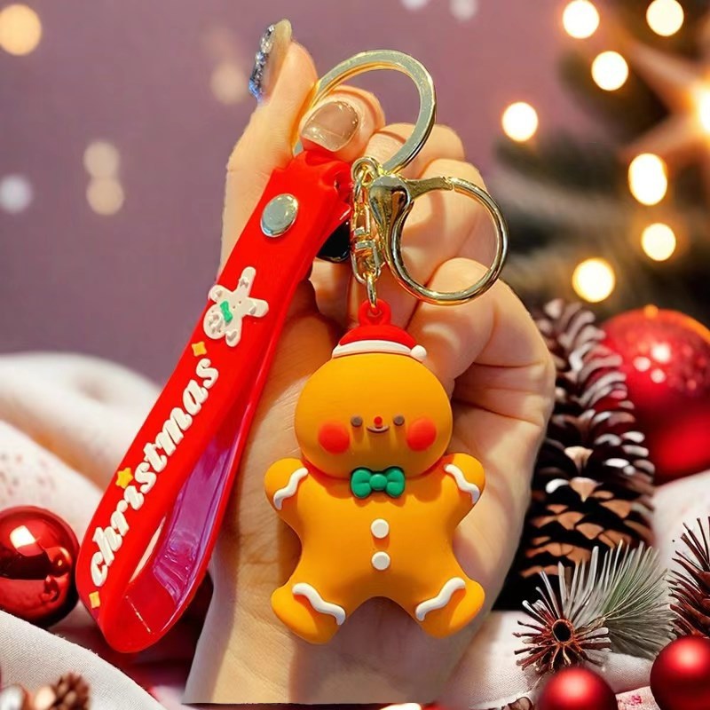 SISSLIA Merry Christmas Keychains Cartoon Santa Claus Elk Snowman Keychain For Women Children Gift New Year Decoration Xmas