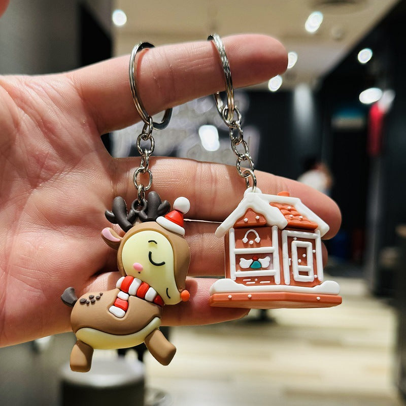 SISSLIA Santa Claus Cartoon Keychain Cartoon Characters Free Shipping Creative Gifts Action Figure Car Key Chain Jewelry Christmas