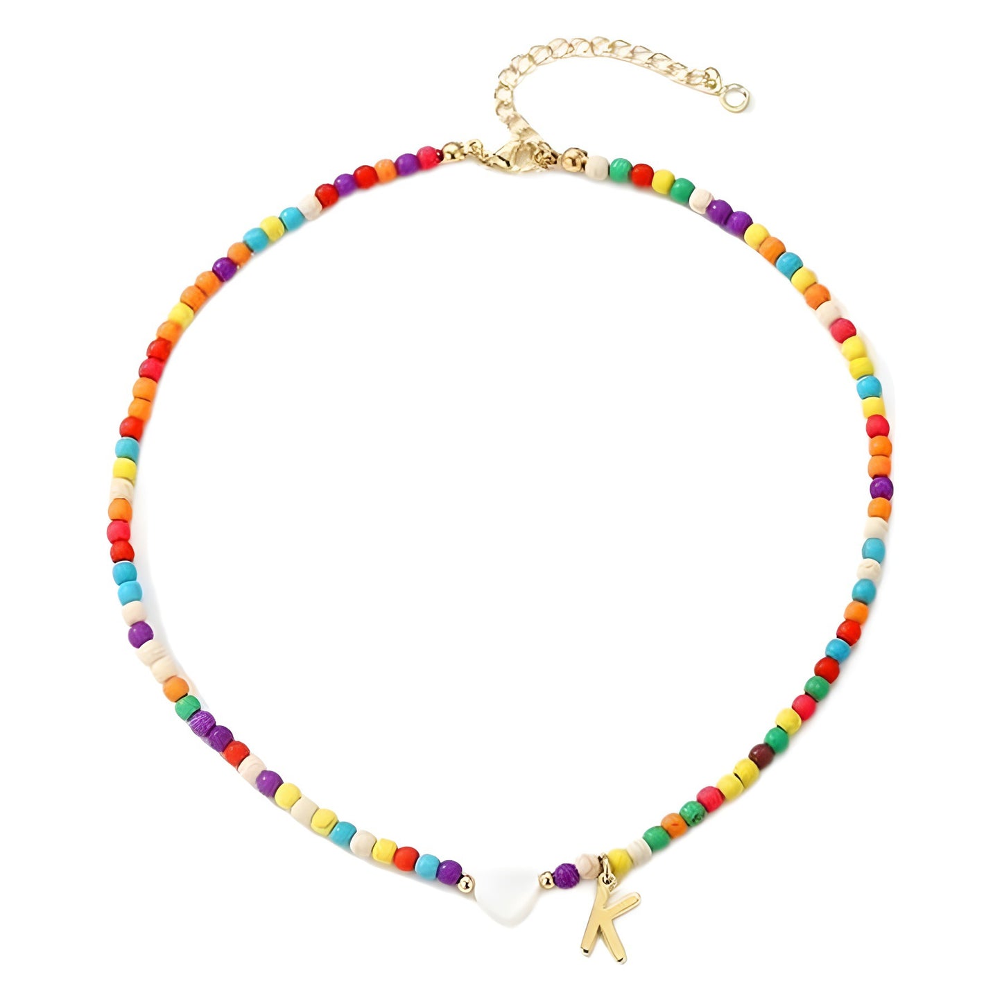 SISSLIA Colorful Initial Cute Necklaces for Girls Trendy Beaded Choker Necklace for Women Teen Girl Handmade Letter Choker Jewelry