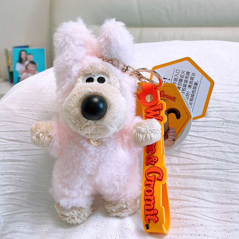 SISSLIA Original Wallace Plush Gromit Toy Wallace Dog Bag Key Chain Anime Gromit Puppy Stuffed Doll Xmas Gift Can Change Clothes