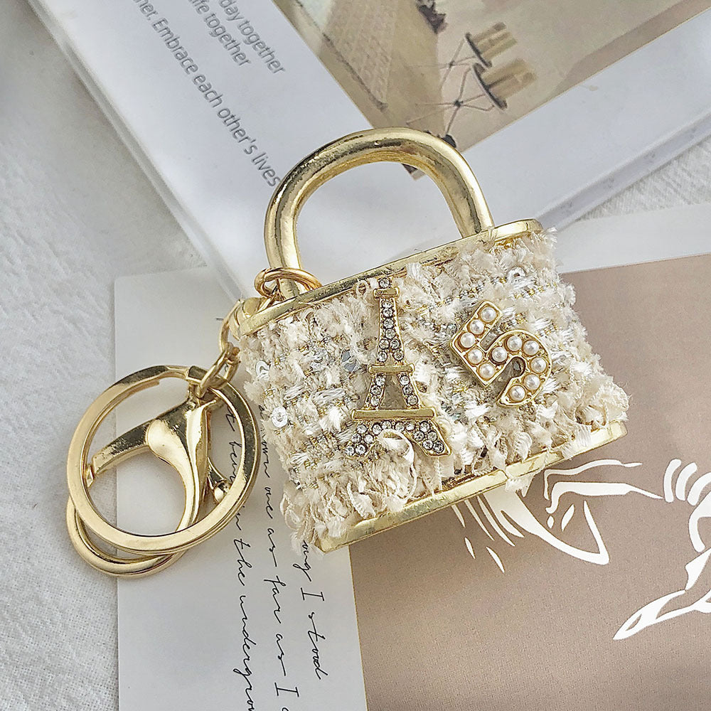 SISSLIA European and American creative small gift bag key chain lock shape pendant metal key chain pendant