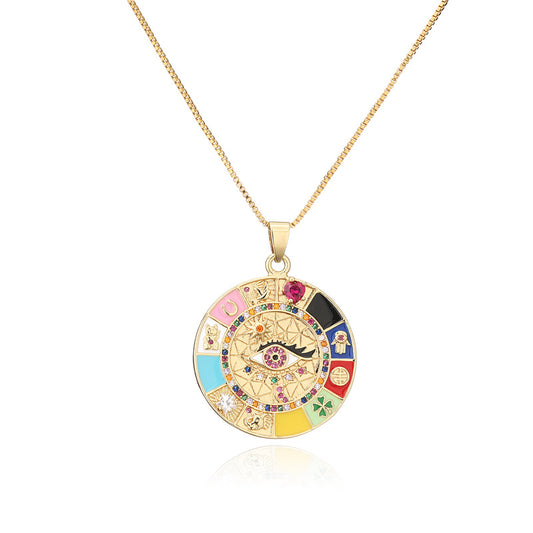 Sisslia 2024 Trend 18K Gold Plated Round Necklace Jewelry For Women's Girls Jewelry Gifts