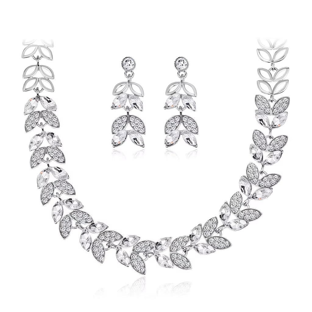 Necklace And Earrings Set For Women 18k Gold Dubai Jewelry Sets Accessory Fashion