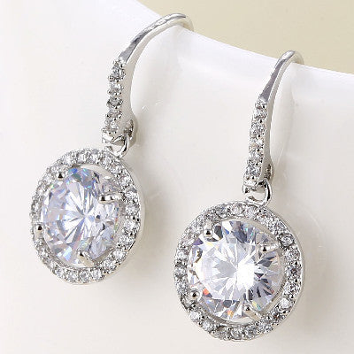 Round gold rhinestone earrings