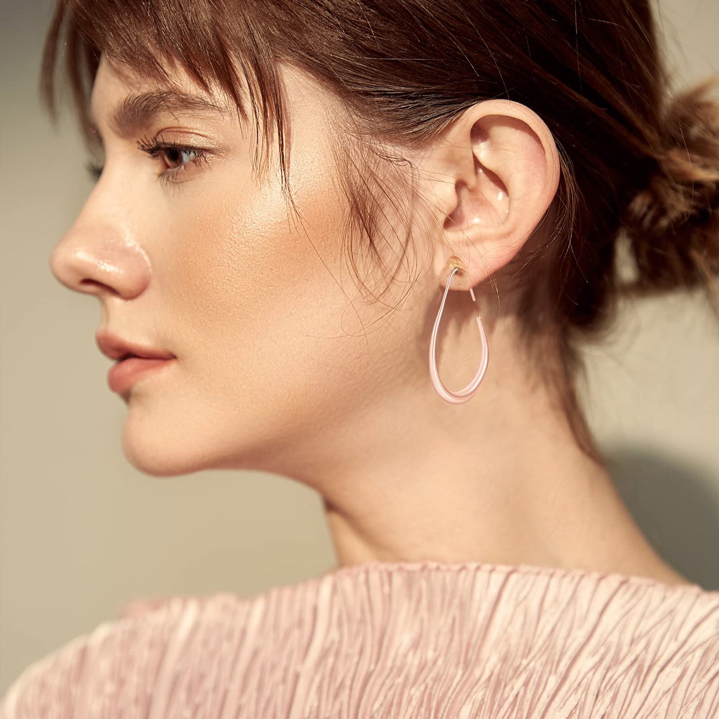 SISSLIA Hot Sale 925 Sterling Silver Needle Geometric Oval Hoop Earrings For Women Simple Desgin Earrings Party Wedding Jewelry