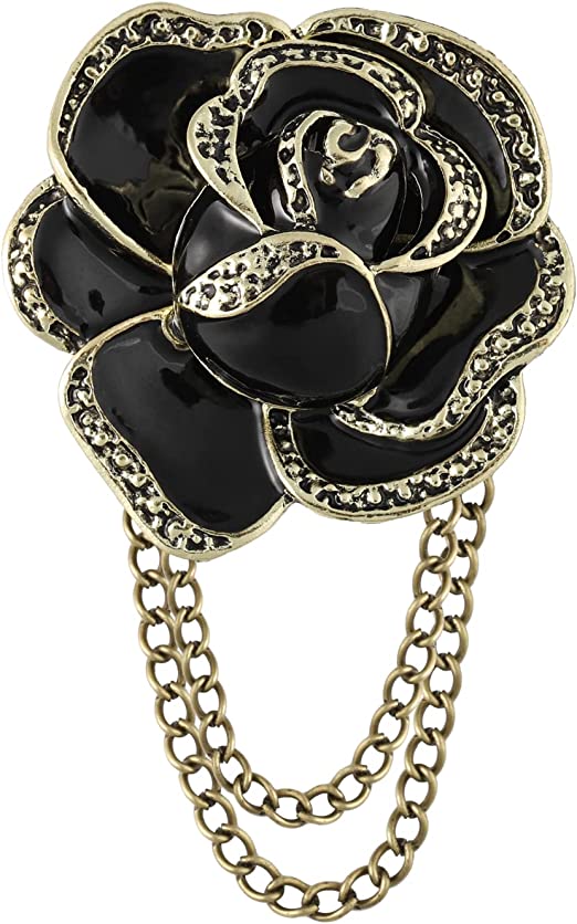 Fashion black Rhinestone Brooch