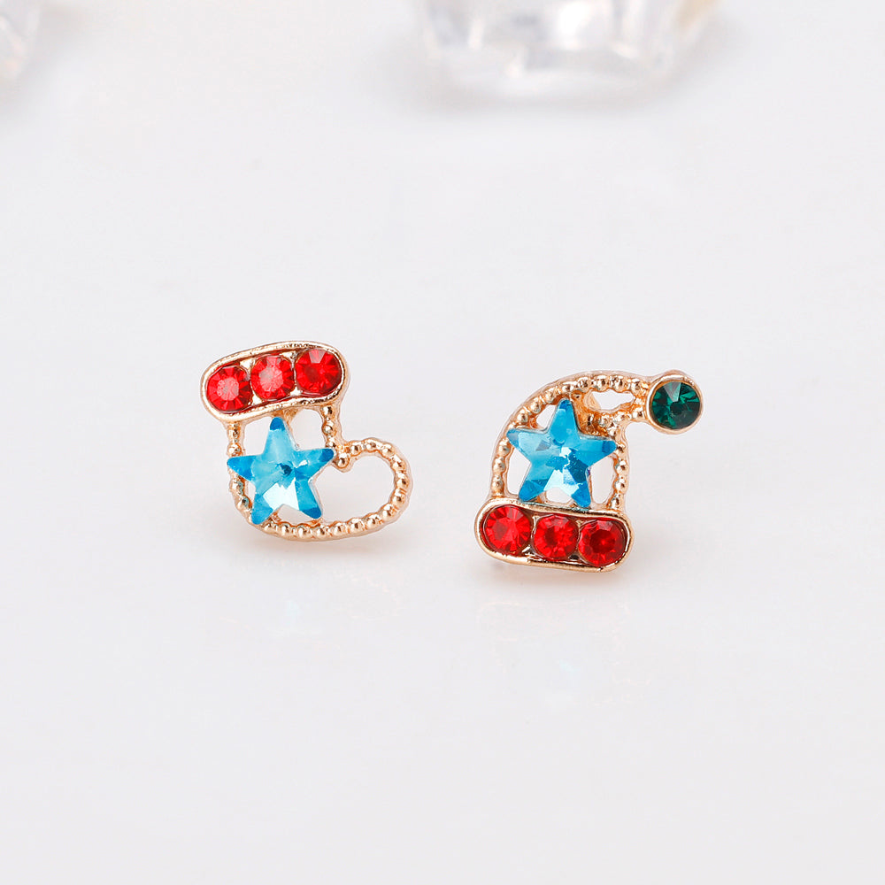 Christmas Sock Rhinestone Earrings