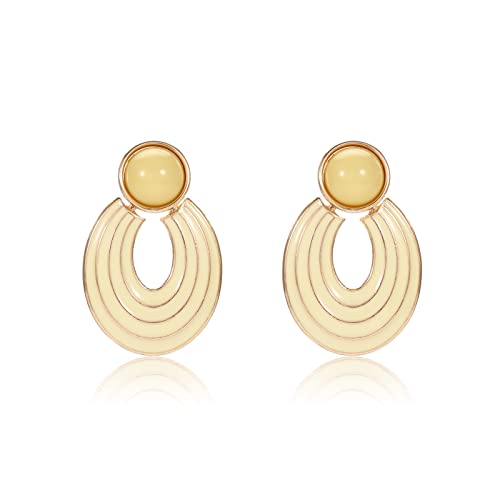 White andYellow Earrings