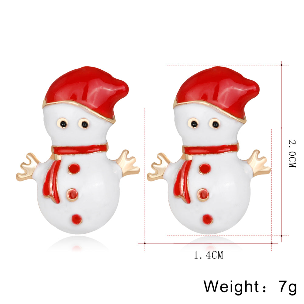 Snowman Christmas Earrings