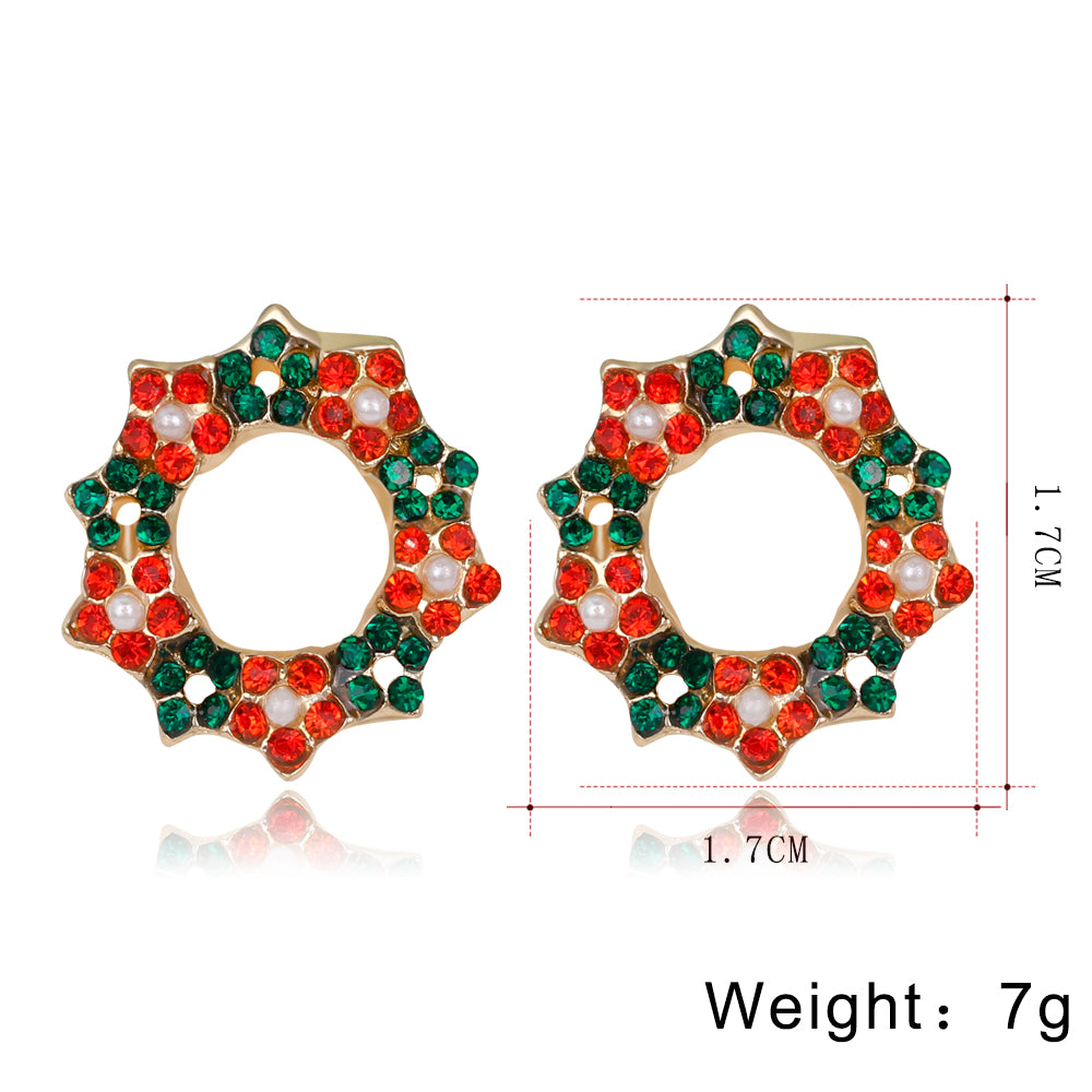 Alloy Christmas Wreath Earrings