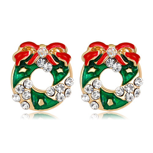 Fashion Christmas Wreath Earrings