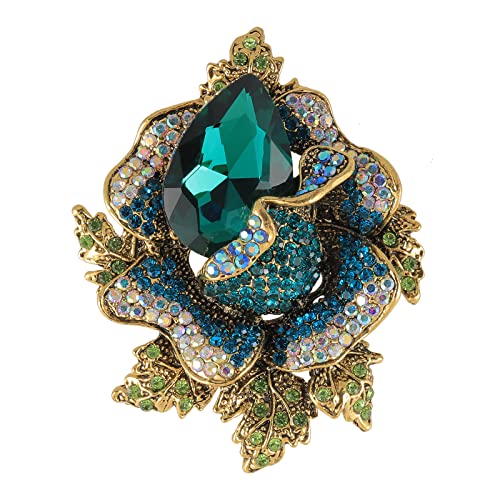 Rhinestone Flower Brooch