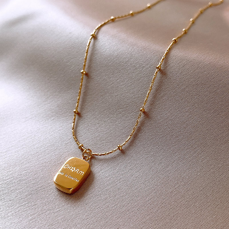 Titanium Steel Letter Pendant Necklace