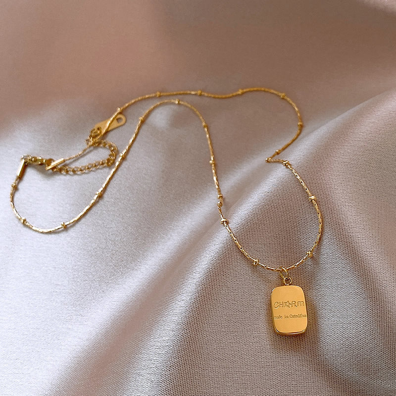Titanium Steel Letter Pendant Necklace