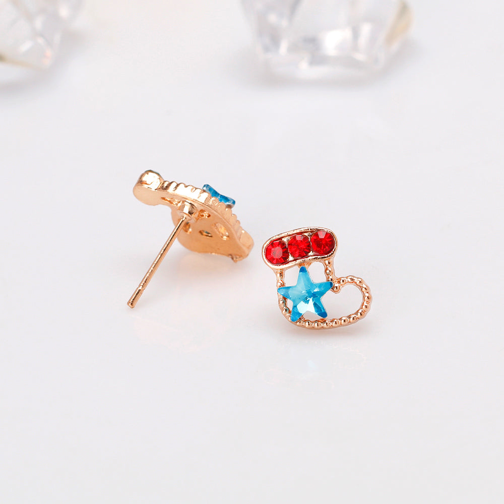 Christmas Sock Rhinestone Earrings