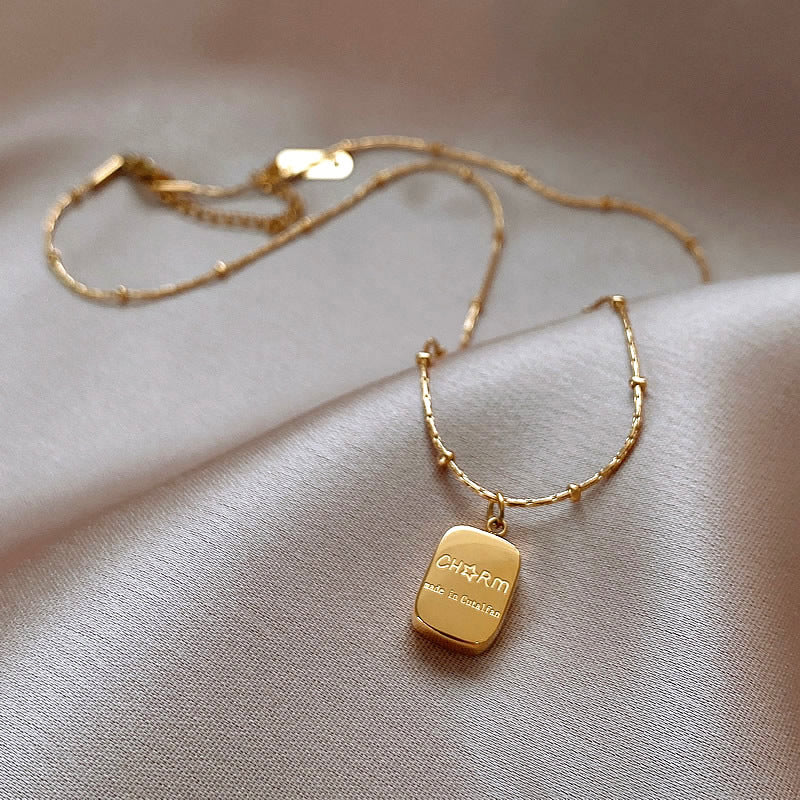 Titanium Steel Letter Pendant Necklace