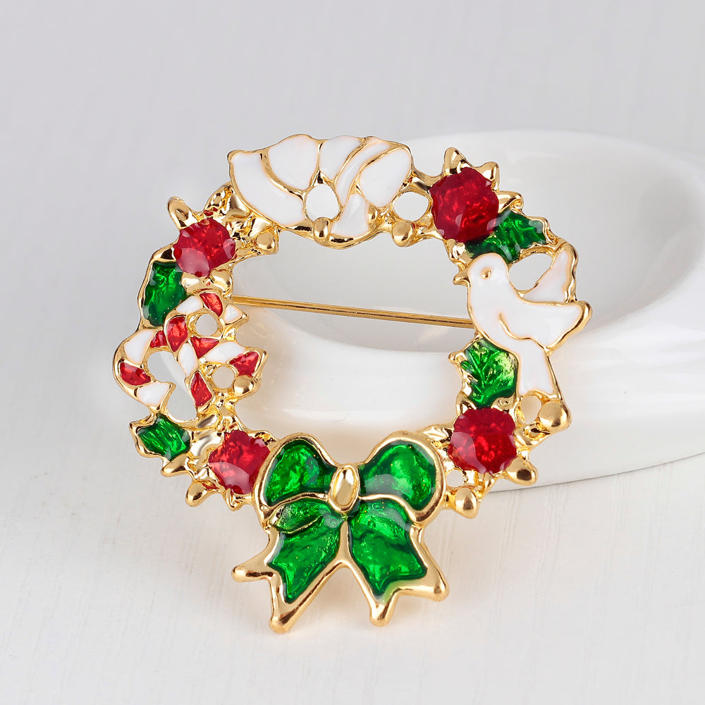 Full Rhinestone Christmas Brooches