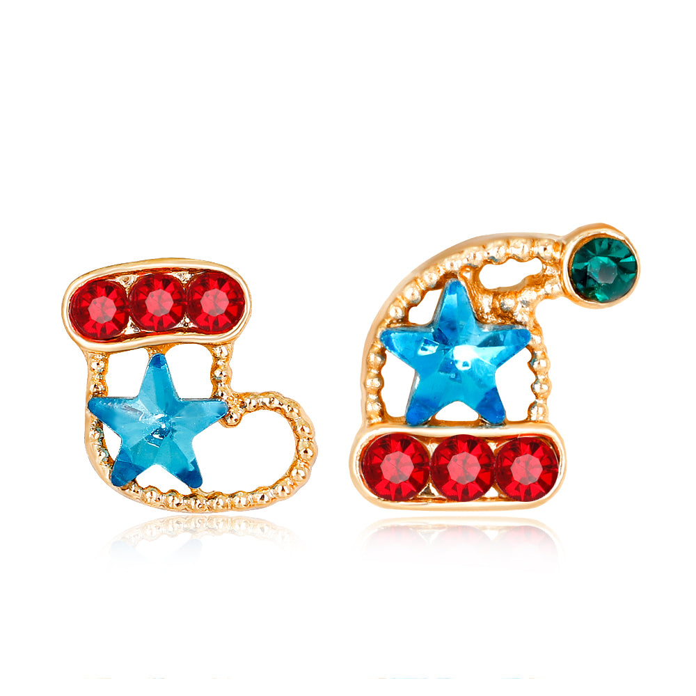 Christmas Sock Rhinestone Earrings