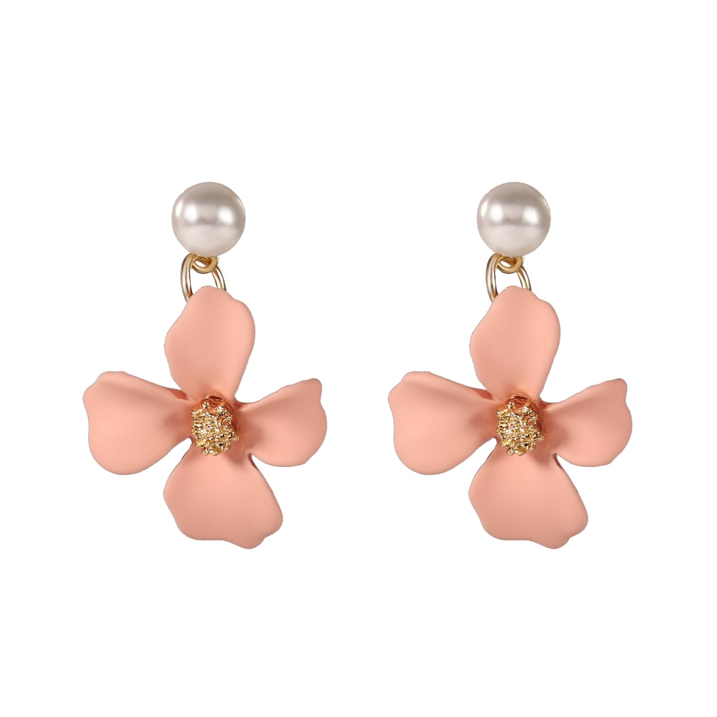 Pink Flower Earrings 925 Silver
