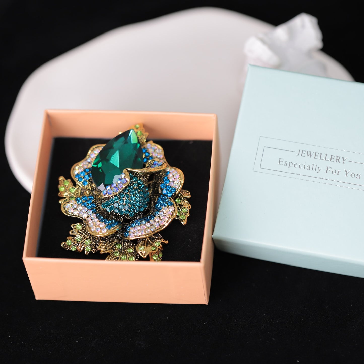 Large Vintage Green Brooches