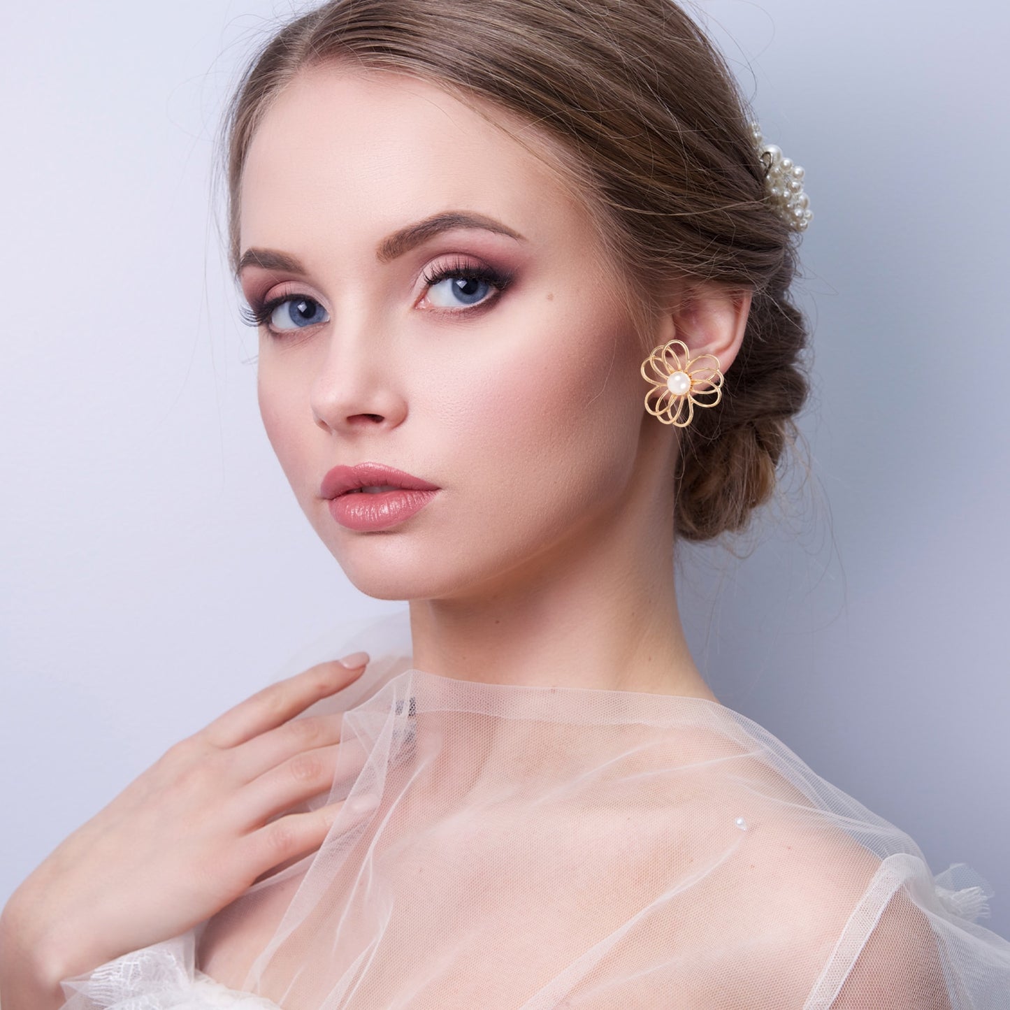 S925 Sterling Silver Flower Earrings