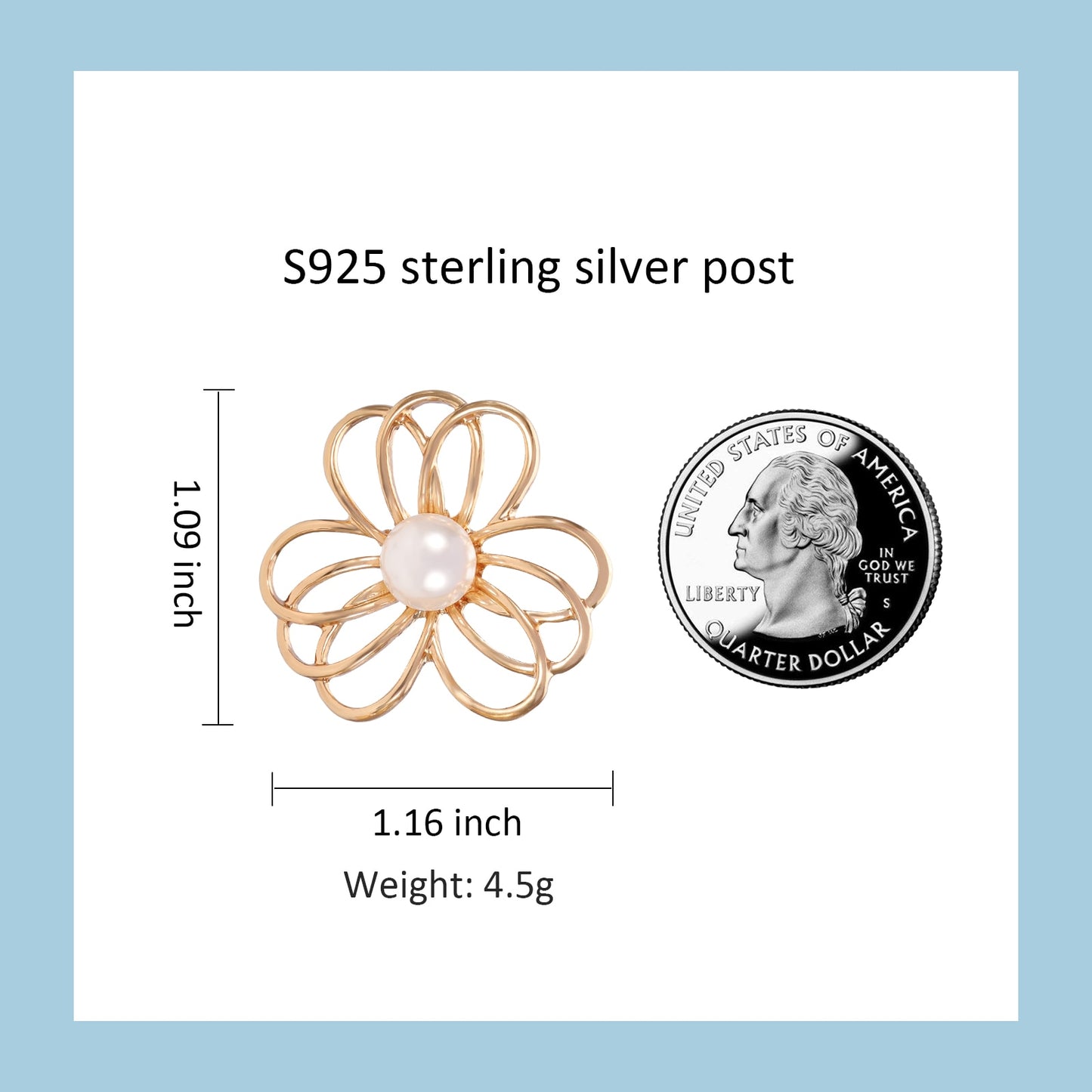 S925 Sterling Silver Flower Earrings