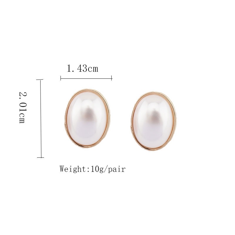 Oval Silver 925 Pearl Earrings