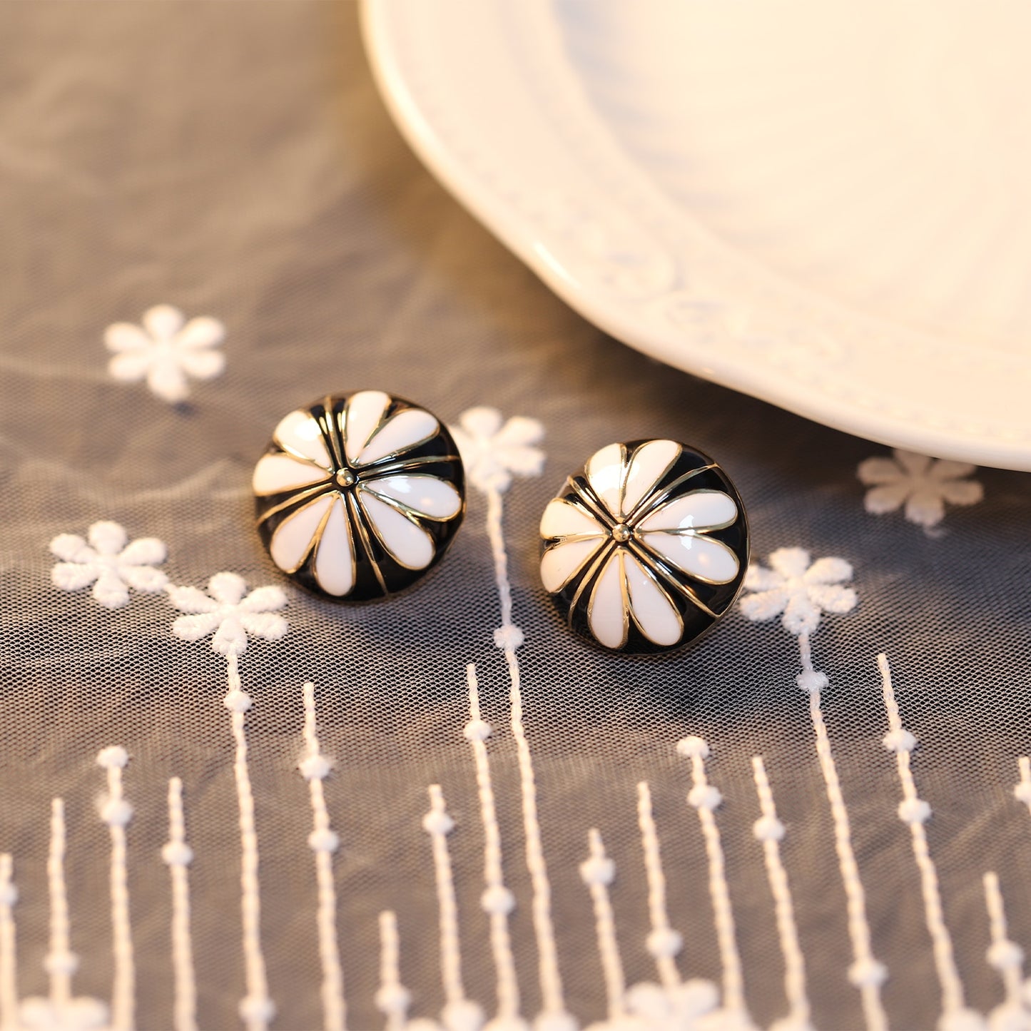 Spring Round Earrings 925 Sterling Silver