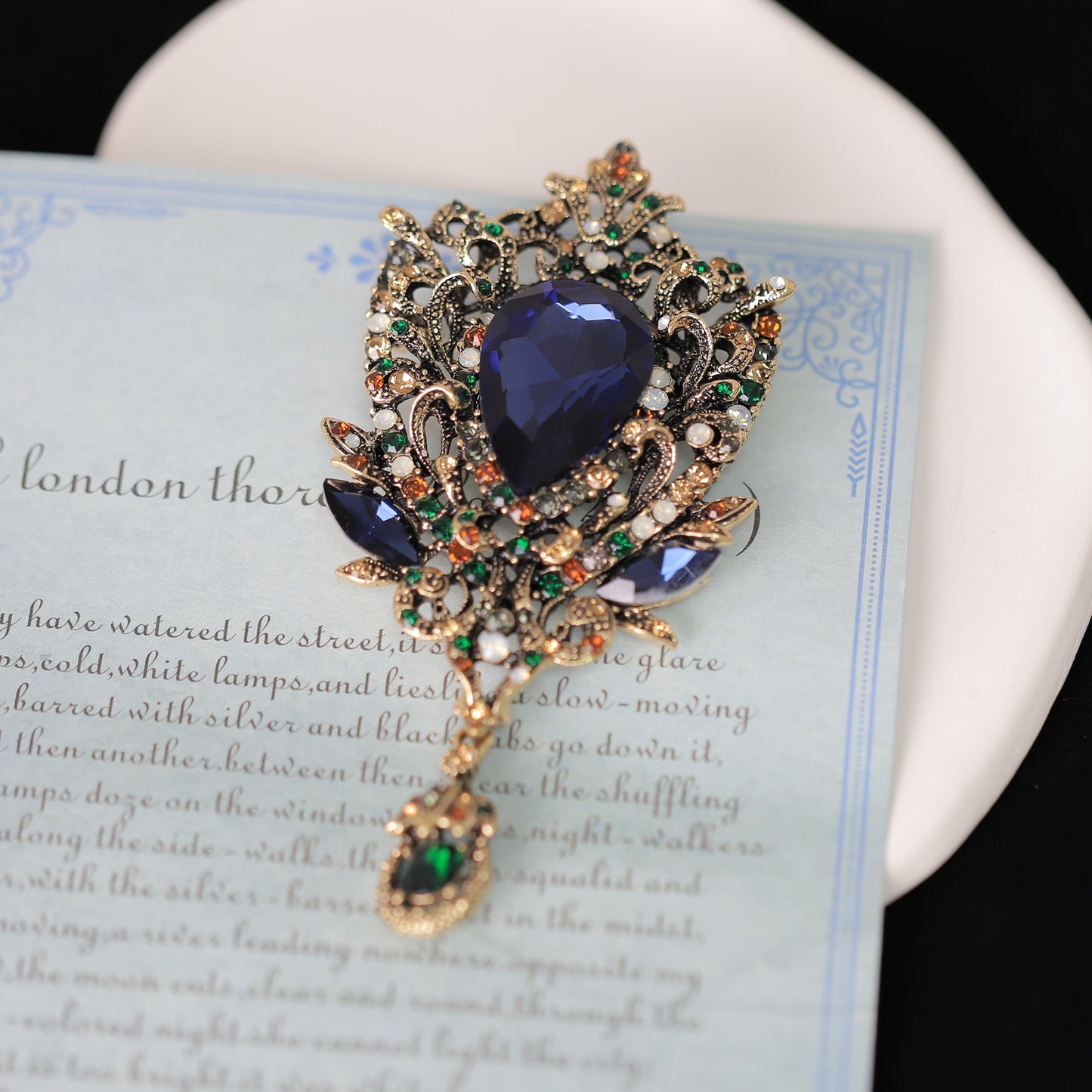 Royal Blue  Bouquey coat brooch