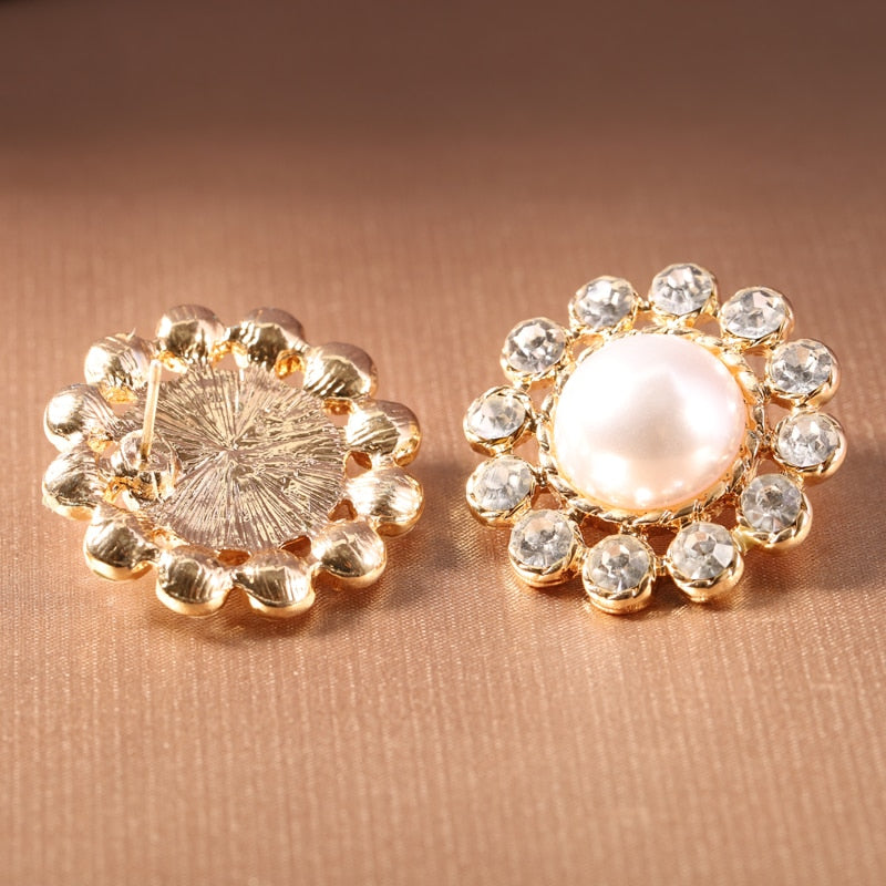 Pearl Rhinestone 925 Silver Earring