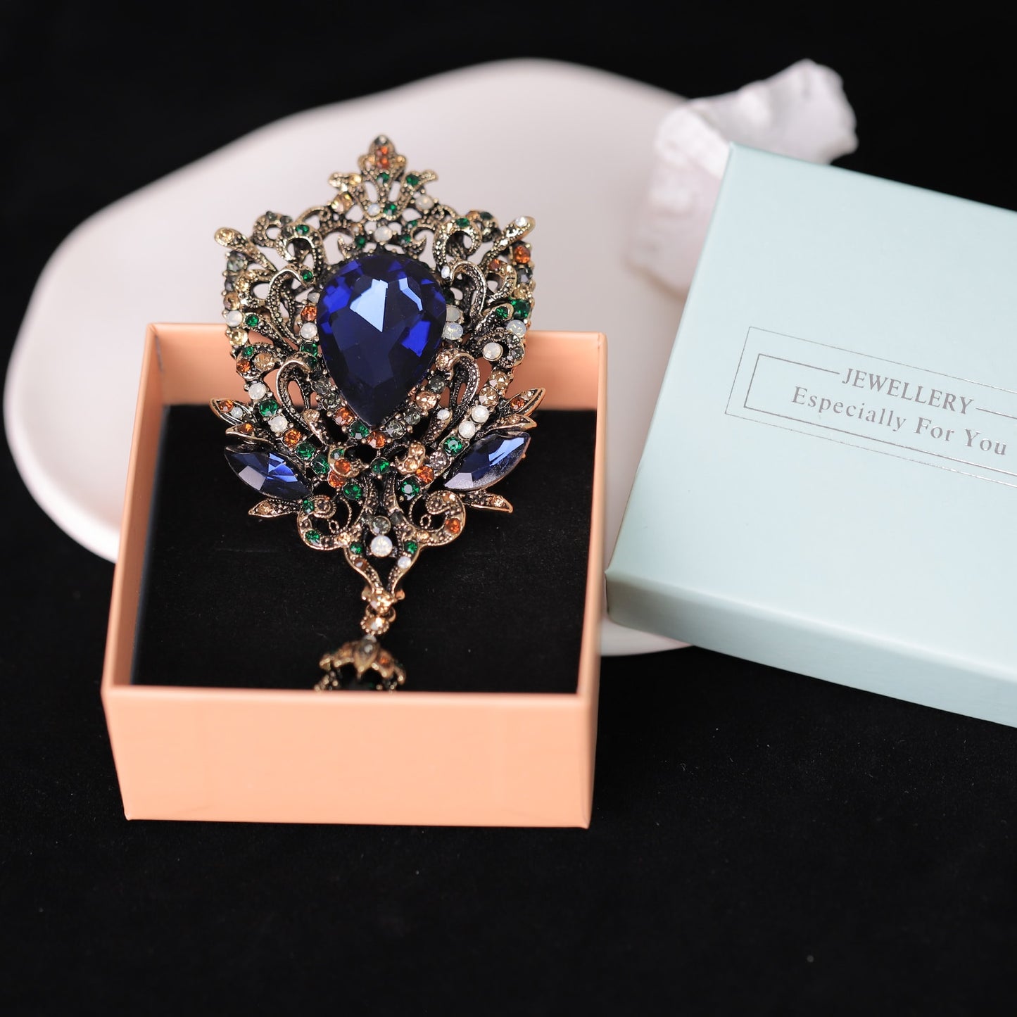 Royal Blue  Bouquey coat brooch