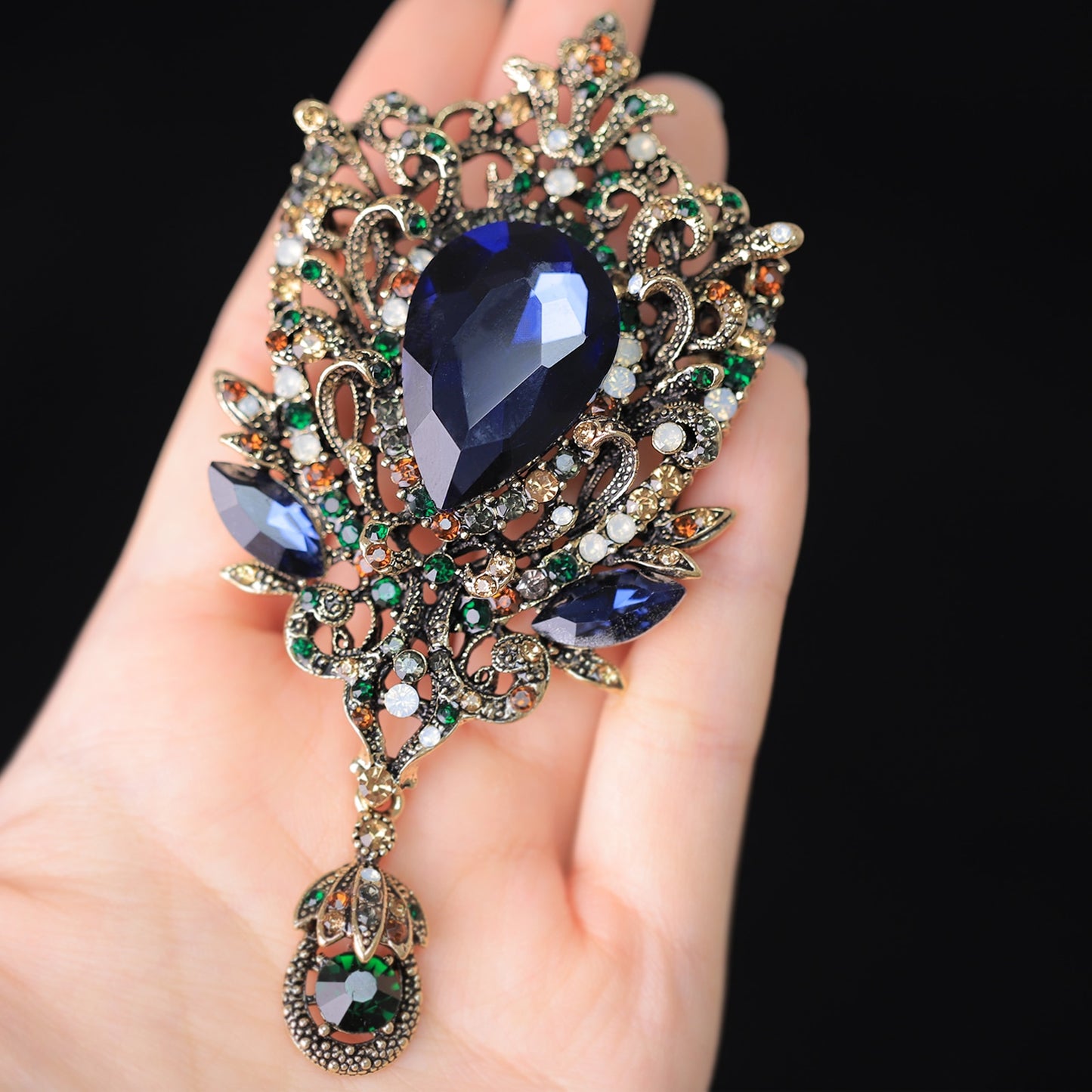 Royal Blue  Bouquey coat brooch