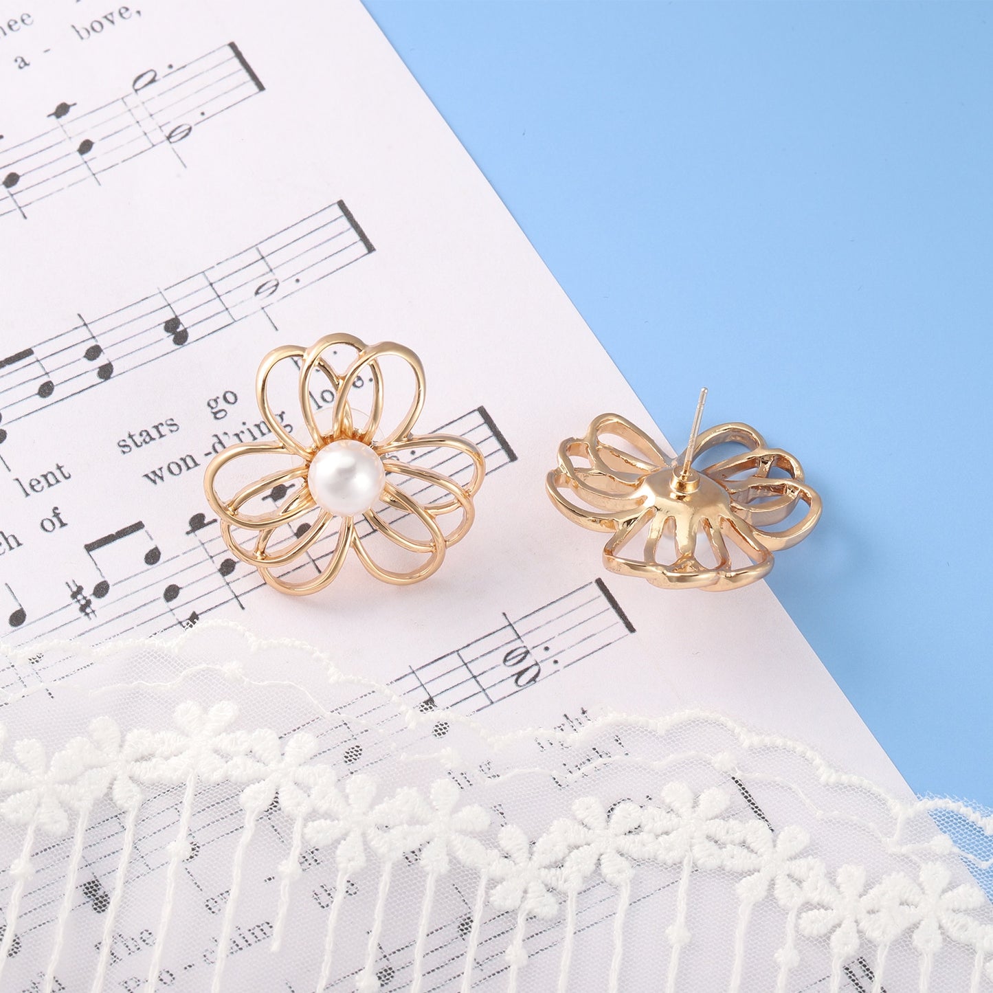 S925 Sterling Silver Flower Earrings