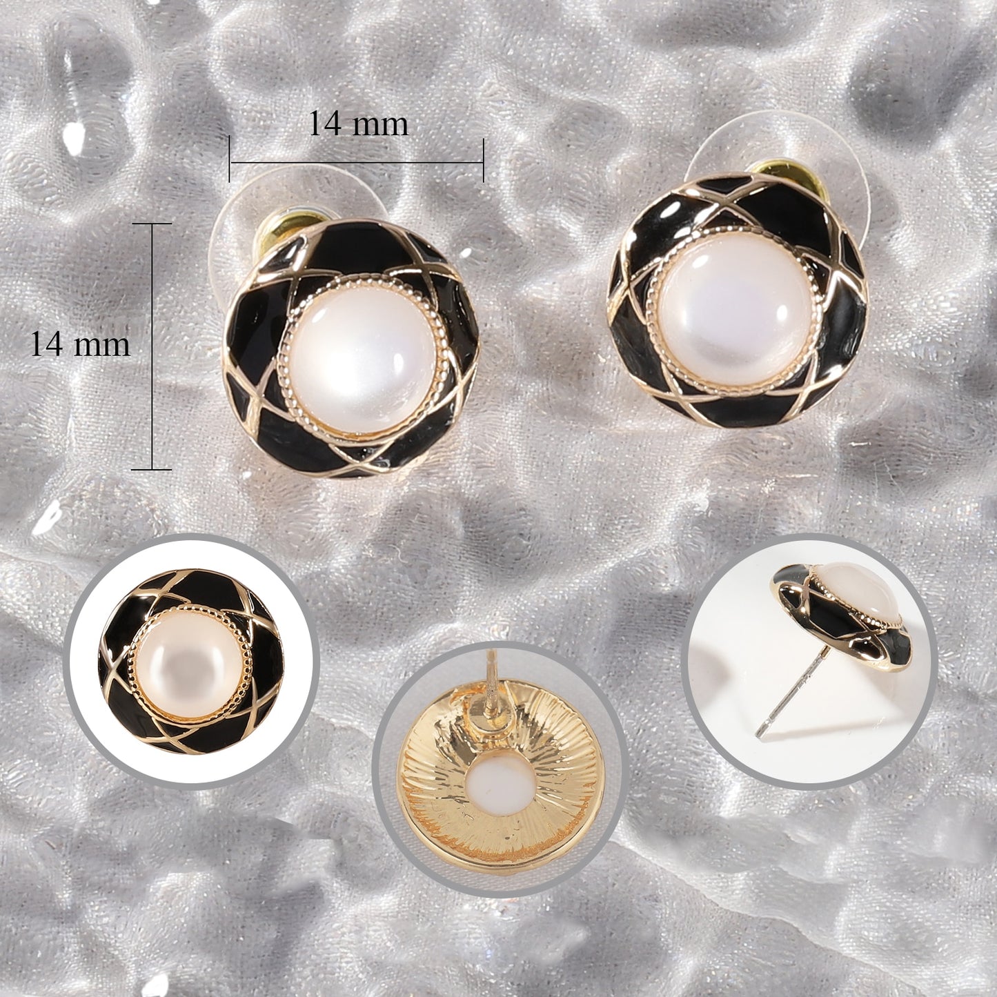 Vintage Style Round Pearl Earrings